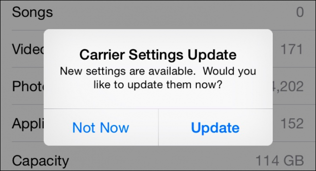 Zer da iPhone-ko "Carrier ezarpenak eguneratzeko" popup?