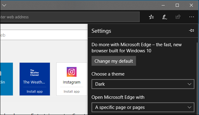 Nola gaitu Dark modua Microsoft Edge-n 3