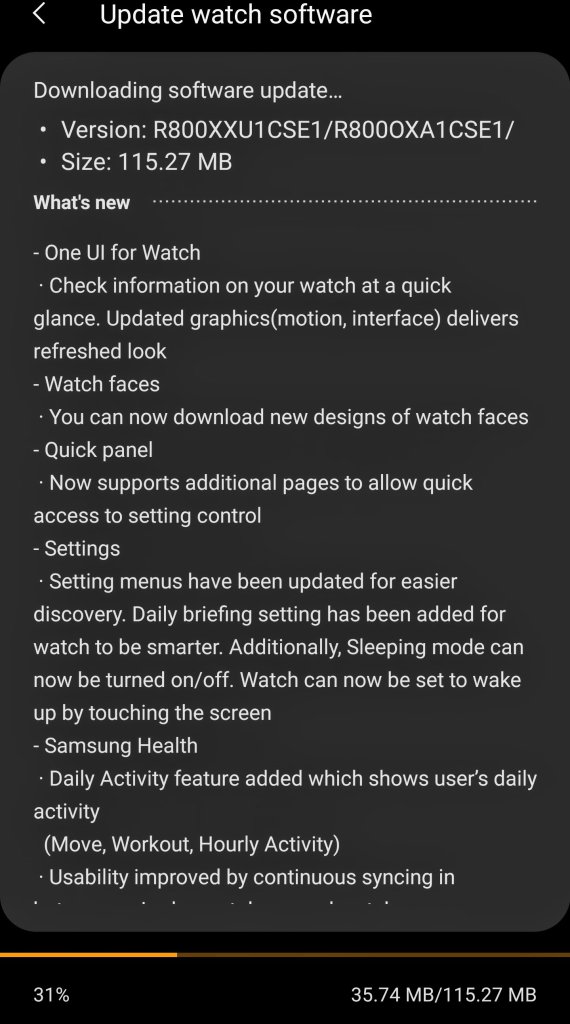 Galaxy  Watch Update