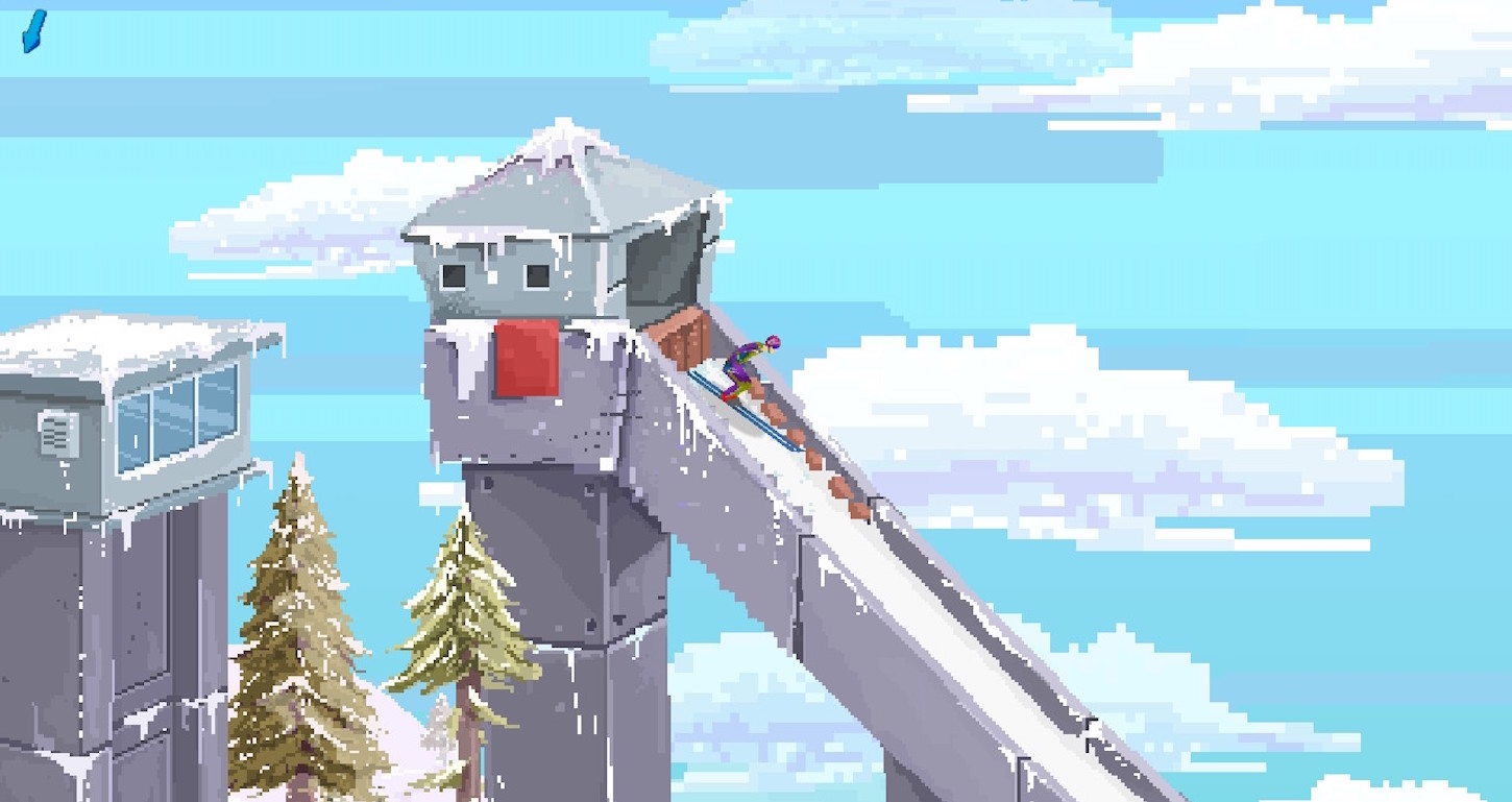  Ultimate Ski Jumping 2020 ez da DSJ.  Partida ederra da, baina ez dago jauzi sakonik
