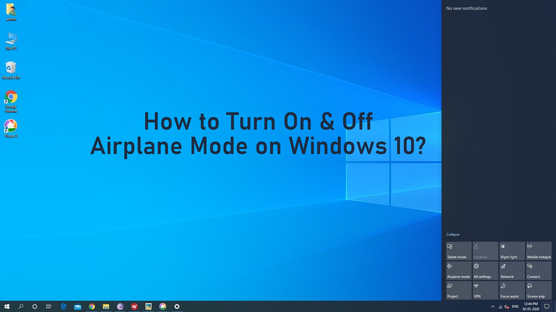Nola aktibatu eta desaktibatu Hegazkinaren modua Windows 10?
