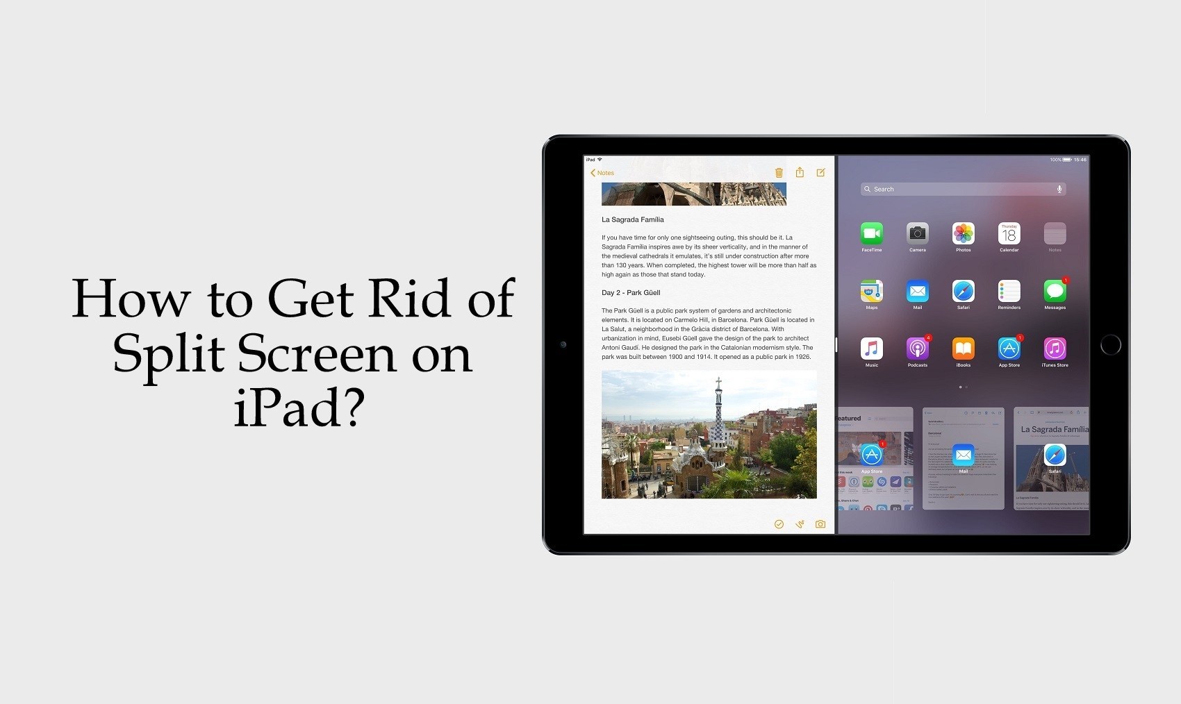 Nola kendu edo kentzeko iPad Split Screen
