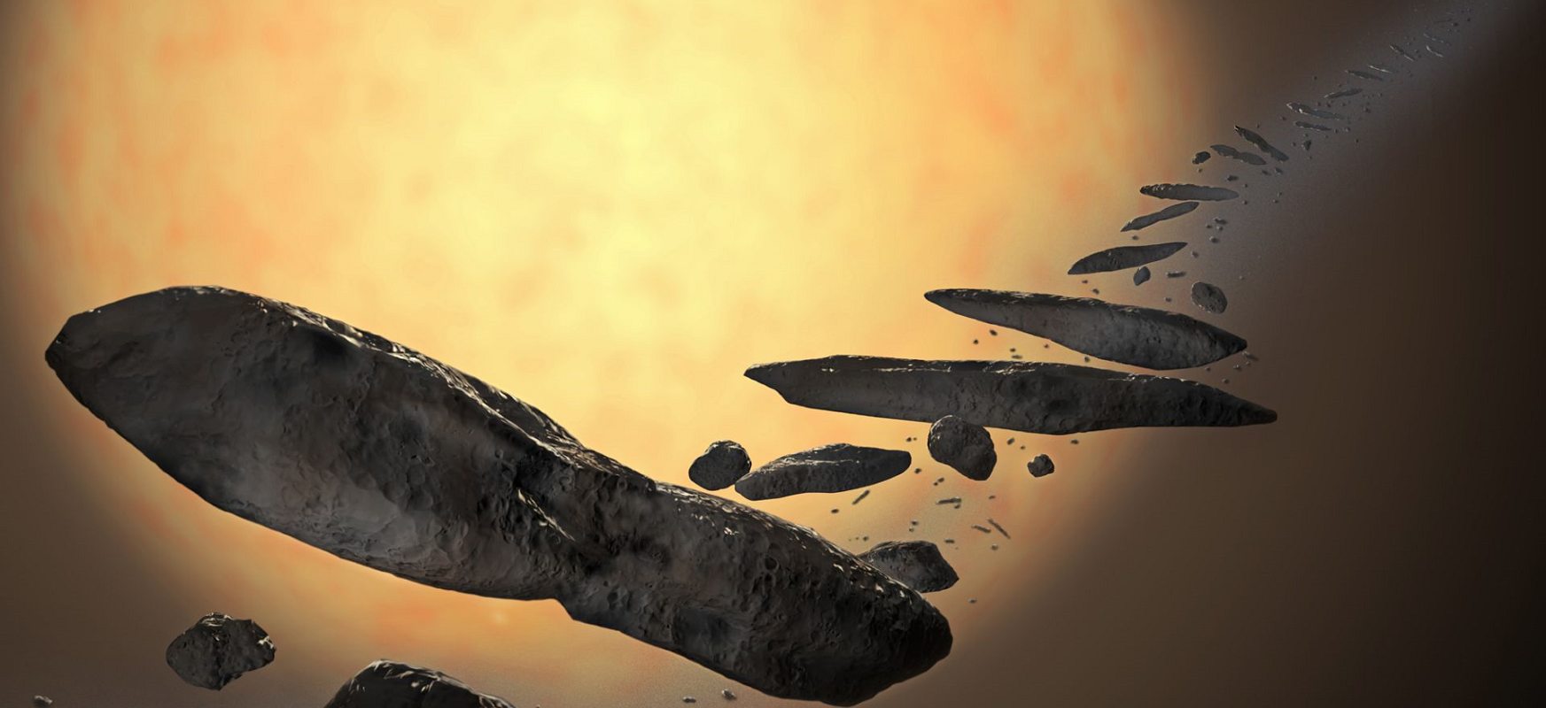  Oumuamuak iragan latza zuen.  Asteroidea bere izarrarengandik gertuegi joan da
