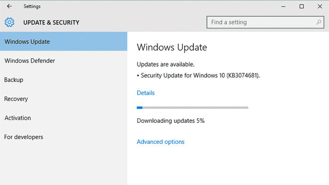 Windows eguneratzearen